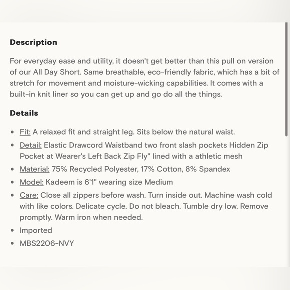 Faherty Australia Drawstring All Day Shorts (8" Inseam) In Navy Men’s - Picture 8 of 8